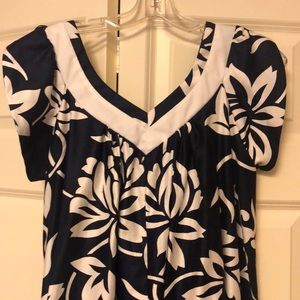 Vintage Mumu full length navy and white